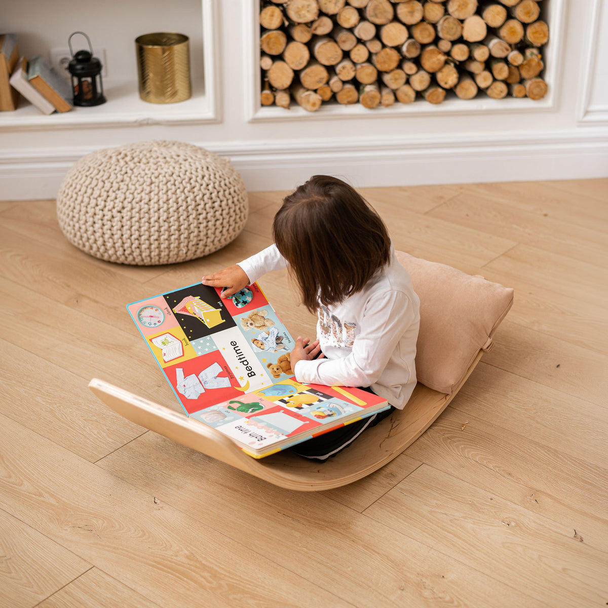 Balancebrett Klassik aus Holz mit Korkbeschichtung für Kinder - Montessori-Wackelbrett - Ansicht 5