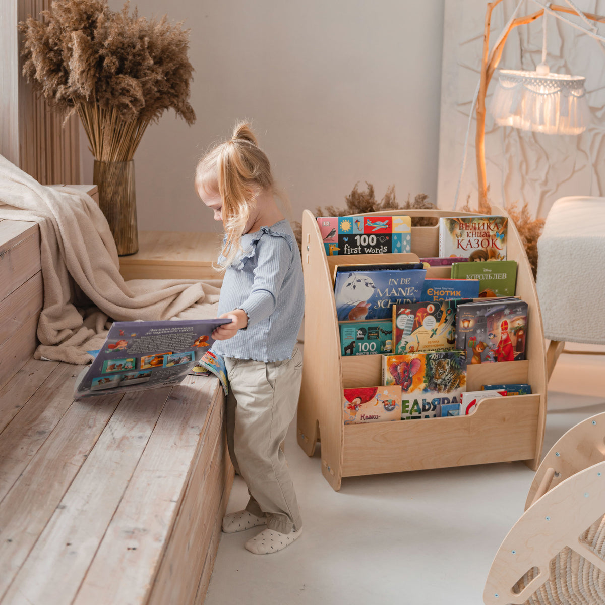 Bücherregal Klassik aus Holz für Kinder - Montessori-Kinderregal - Ansicht 2