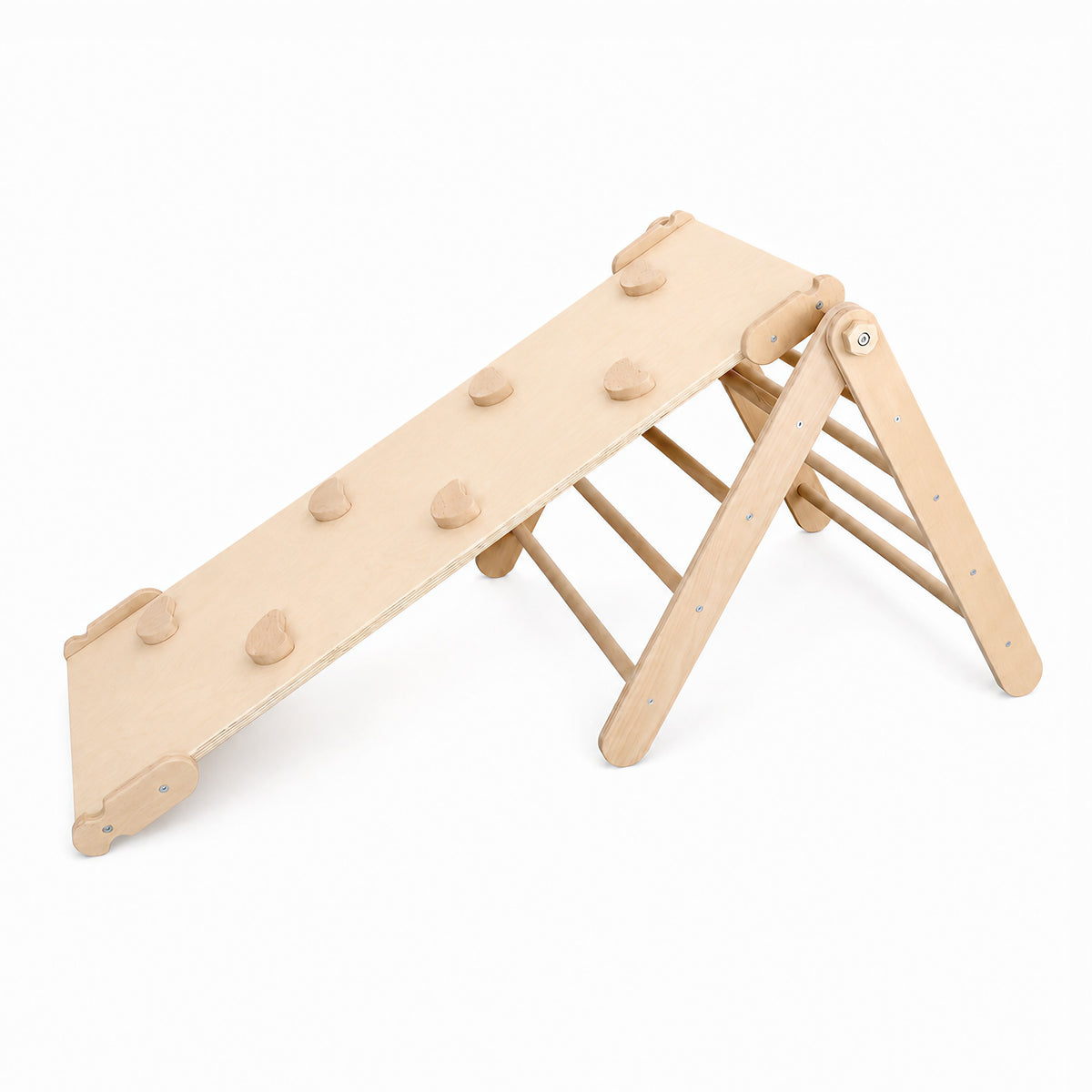 Indoor Trainingspark mit Sicherheitsmatte - Montessori Kletterset aus Holz - Ansicht 5