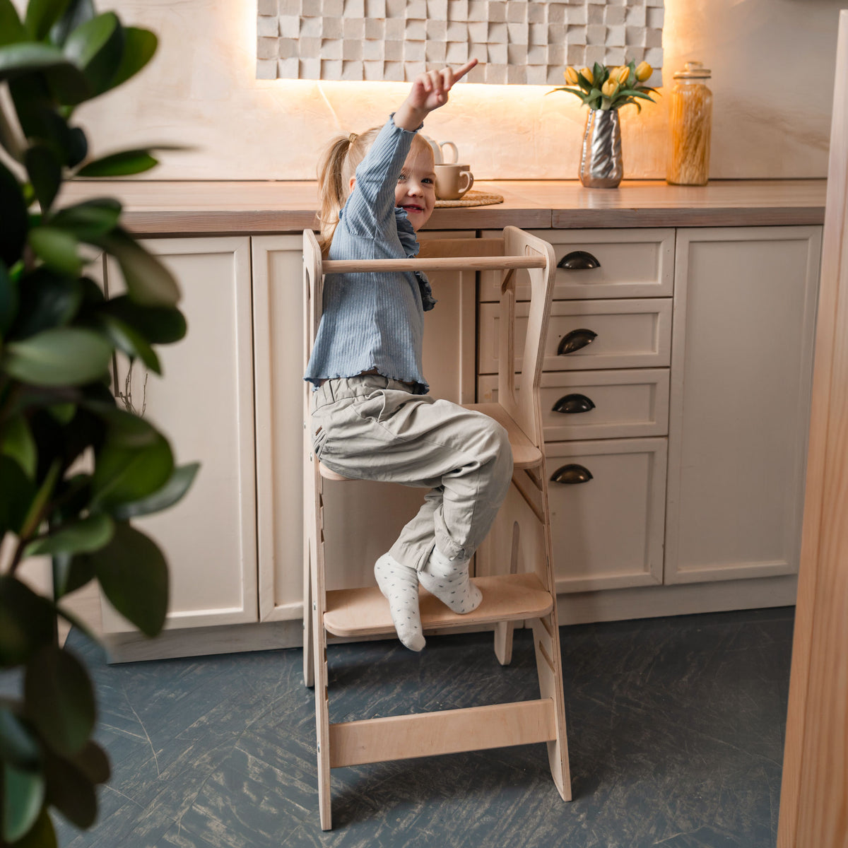 Küchenhelfer Klassik aus Holz für Kinder - Montessori-Lernturm - Ansicht 5
